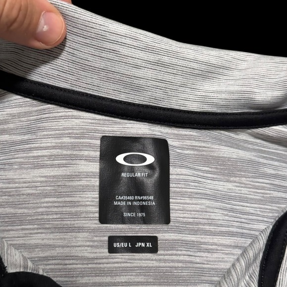 Oakley Center Logo Heather Gray Athletic Regular Fit Polo Shirt Men's Large‎ - Picture 5 of 8